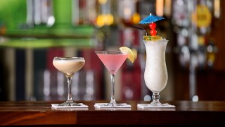 cocktails on the bar at the maritime hotel