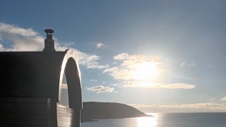 Wood-fired sauna at Dunworley beach