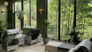 The indoor relaxation room at the Riverside Spa at The Jewel in Glengarriff